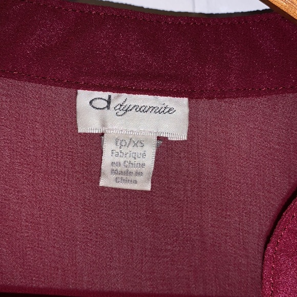 Dynamite sheer chiffon long sleeves sexy blouse - Picture 3 of 4